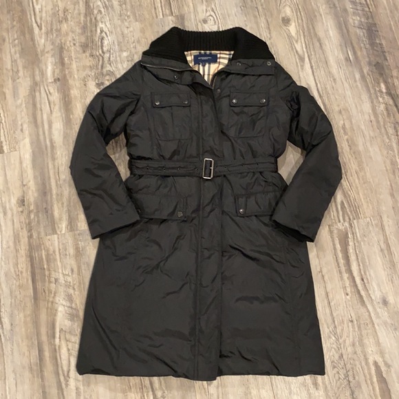 Burberry Jackets & Blazers - Burberry Nova Check Belted Down Coat Jacket Black